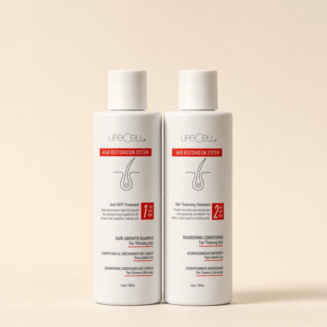 LifeCell Hair Restoring Shampoo and Conditioner Set